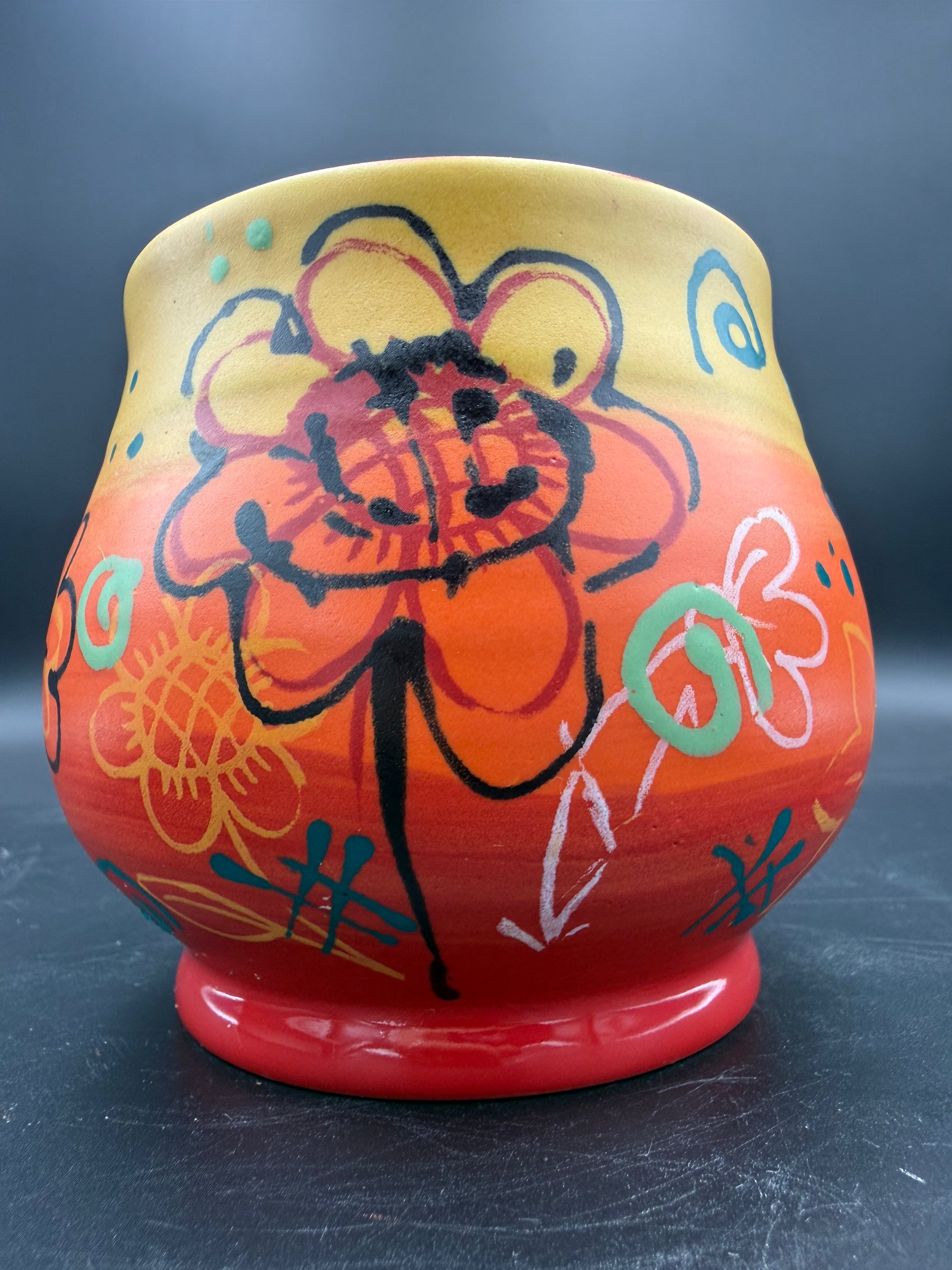 Pop Art, One of a kind Fine Art Cup in porcelain, by Tata